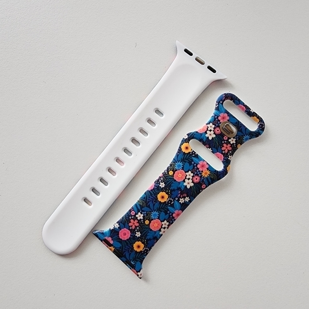 NWT Multi Floral Pattern Apple Watch Silicone Band - Picture 8 of 8